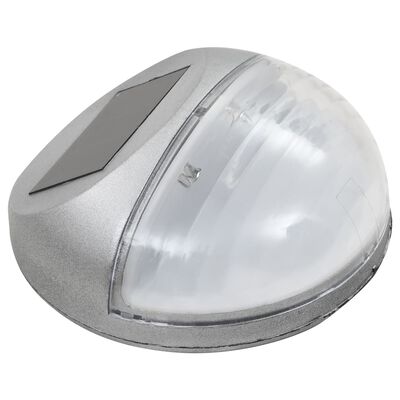 vidaXL Utendørs soldrevet vegglampe LED 24 stk rund sølv