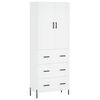 vidaXL Highboard hvit 69,5x34x180 cm konstruert tre