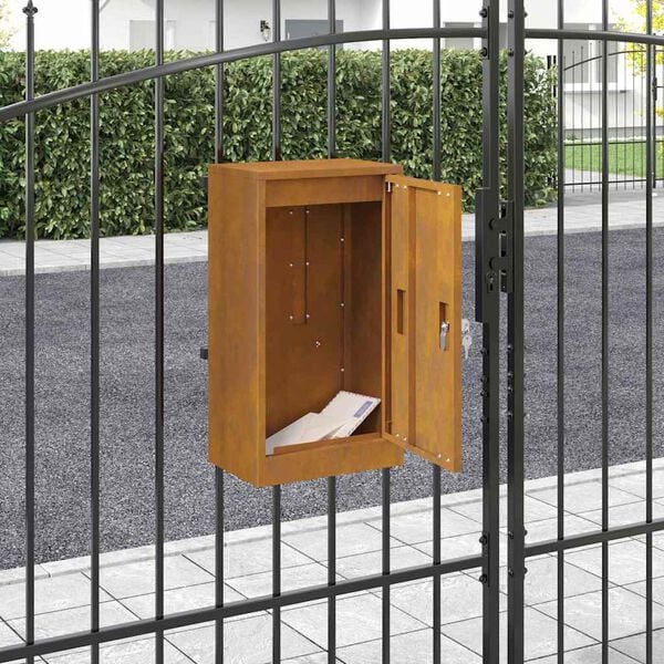 vidaXL postkasse Rusten 30 x 23 x 55 cm Cortenstål
