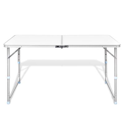 Sammenleggbart campingbord høydejusterbar aluminium 120 x 60 cm