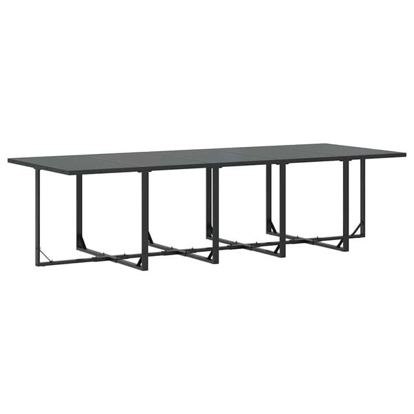 vidaXL Hage Spisegruppe 15 pcs Svart St&aring;l