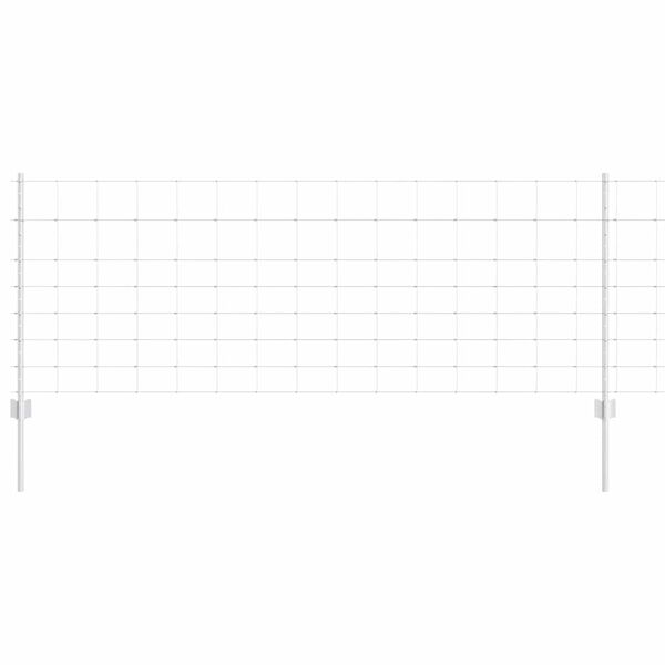 vidaXL Gjerde med stolpe s&oslash;lv 0,8 x 50 m St&aring;l