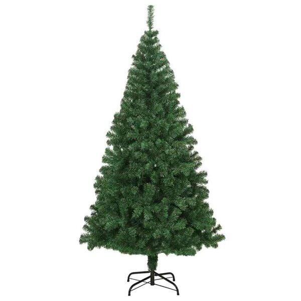 vidaXL Kunstig juletre med 300 LED gr&oslash;nn 180 cm PVC og St&aring;l og Plast