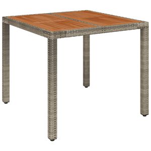 vidaXL Hagebord med treplate gr&aring; 90x90x75 cm polyrotting