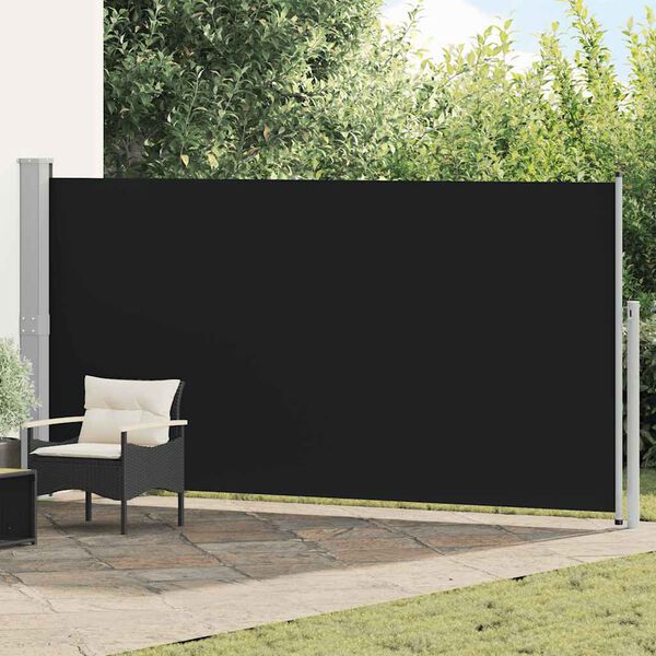 vidaXL Uttrekkbar sidemarkise 160 x 500 cm svart