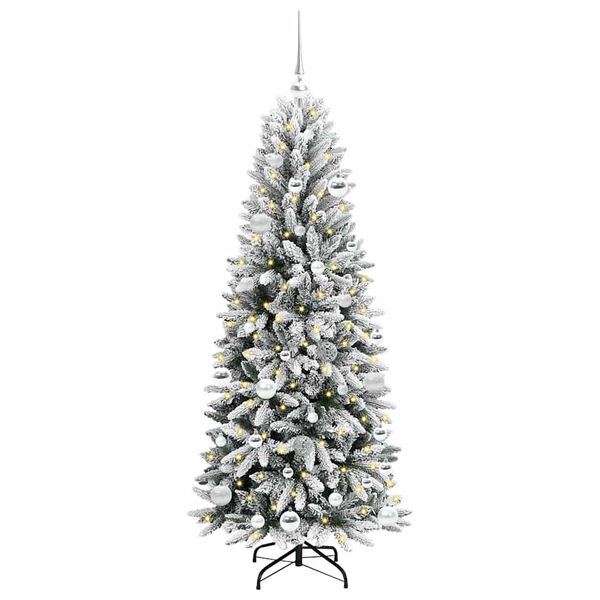 vidaXL Kunstig juletre Hvit 63 x 63 x 150 cm PVC, plast, stål og PE