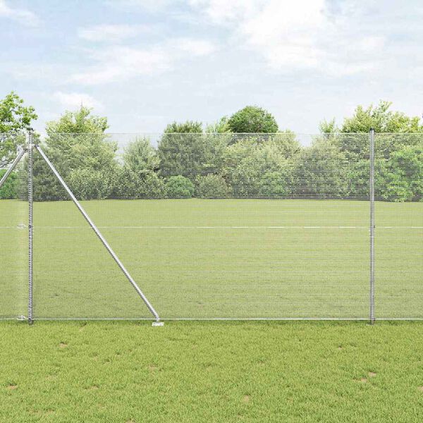 vidaXL Gjerdep&aring;le s&oslash;lv 25 x 1,5 m (12 x 12 mm netting) St&aring;l
