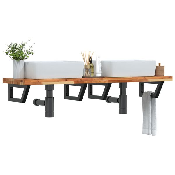 vidaXL Servanthylle veggmontert st&aring;l og heltre akasie