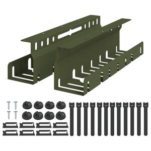 vidaXL Bordplate for kabelh&aring;ndtering 2 stk. Olivengr&oslash;nn 43 x 9 x 11 cm