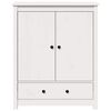 vidaXL Highboard hvit 83x41,5x100 cm heltre furu