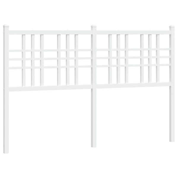 vidaXL Sengegavl i metall hvit 120 cm