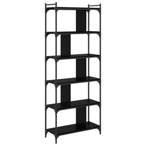 vidaXL Bokhylle 5 niv&aring;er 76 x 32 x 192 cm Konstruert tre Svart eik