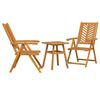 vidaXL Hage Spisegruppe 3 stk. Brun Solid akasietre