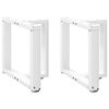 vidaXL Salongbordben T-formet 2 stk hvit 50x25x(42-43) cm st&aring;l