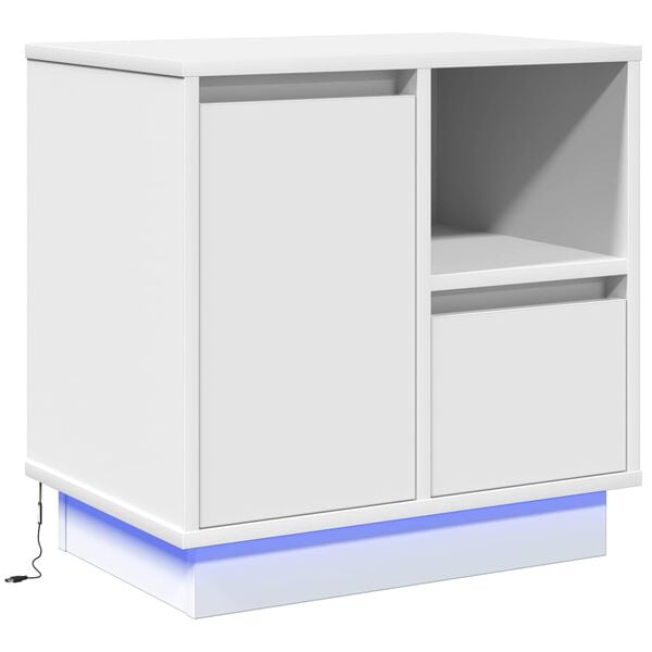 vidaXL Nattbordskap med skuff Hvit 50 x 34,5 x 50 cm. Konstruert tre