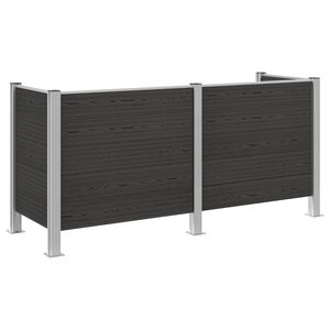 vidaXL Avfallsbingehekk Gr&aring; 237 x 85 x 115 cm Aluminium og WPC