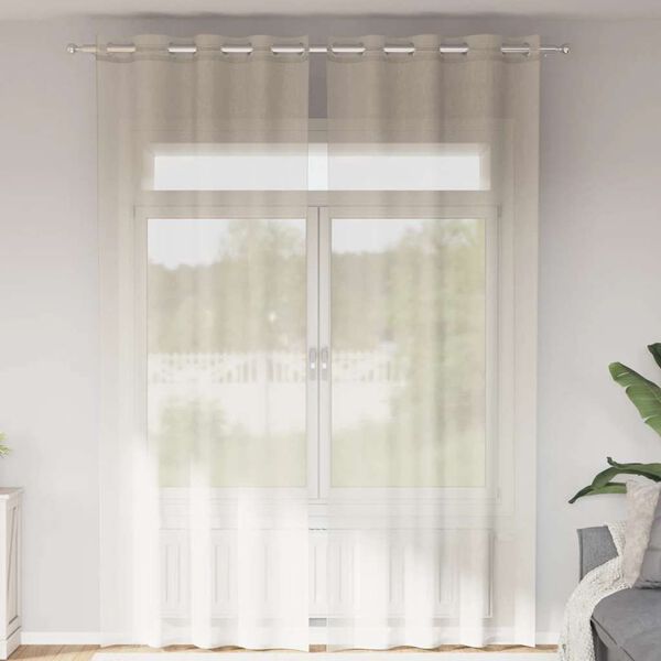 vidaXL Voilegardiner med grommets 2 stk krem 140x260 cm