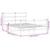 vidaXL Sengeramme i metall med hode- og fotgavl svart 135x190 cm