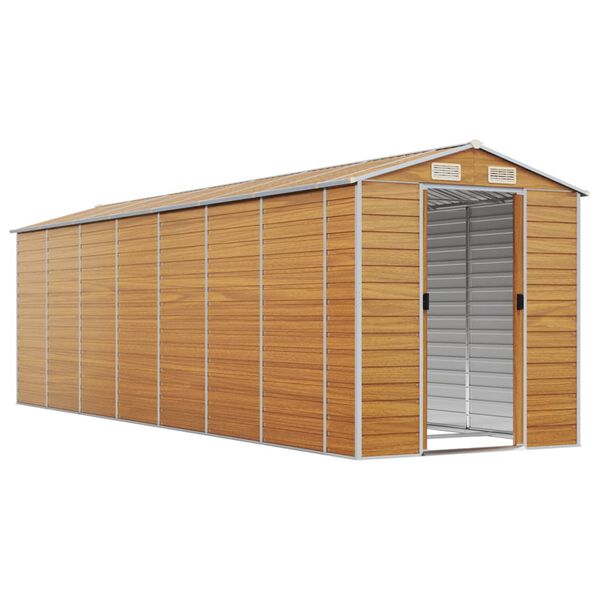 vidaXL Hageskur lysebrun 191x640x198 cm galvanisert st&aring;l