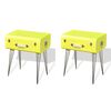 vidaXL Nattbord 2 stk 49,5x36x60 cm gul
