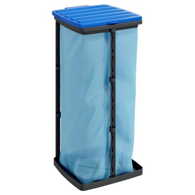 vidaXL Søppelposeholdere 2 stk svart og blå 60 L PP