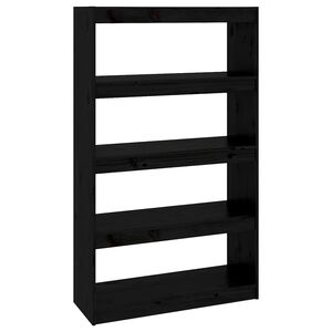 vidaXL Bokhylle/romdeler svart 80x30x135,5 cm heltre furu