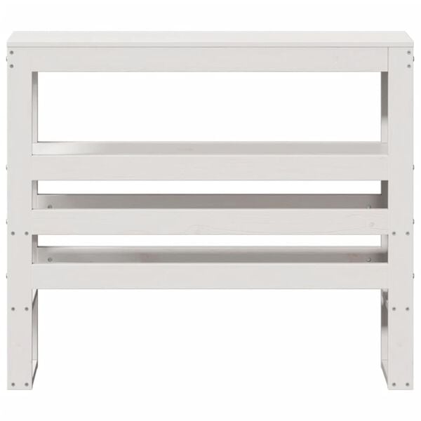 vidaXL Hodegavl med hyller hvit 75 cm heltre furu