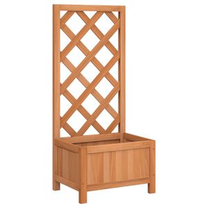 vidaXL Plantekasse med espalier brun heltre gran
