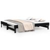 vidaXL Uttrekkbar dagseng svart 2x(90x190) cm heltre furu