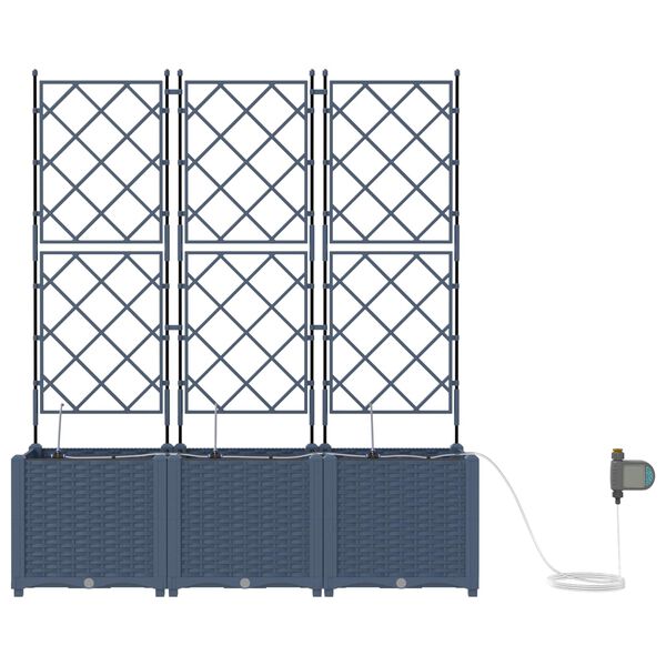 vidaXL Hageblomsterpotte 2 pcs Gr&aring; 80 x 40 x 143 cm St&aring;l