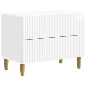 vidaXL Nattbordskap H&oslash;gglans hvit 62 x 34,5 x 48 cm Konstruert tre