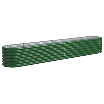 vidaXL Høybed pulverlakkert stål 224x40x36 cm grønn