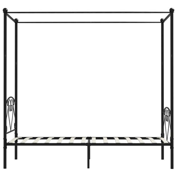 vidaXL Himmelsengeramme svart metall 90x200 cm