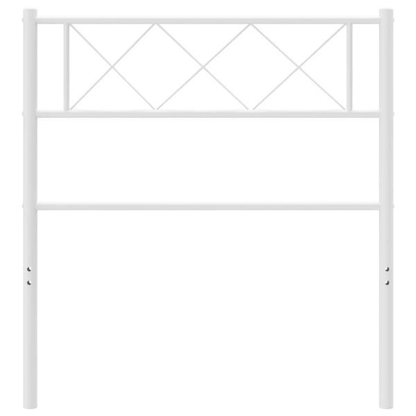 vidaXL Utskiftbar sengegavl i metall hvit 75 cm