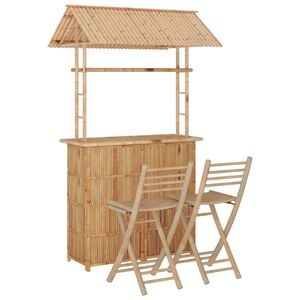 vidaXL Barsett 3 deler bambus