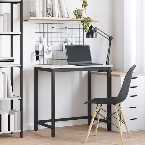 vidaXL bord Hvit 80 x 50 x 77 cm Konstruksjonsvirke og st&aring;l