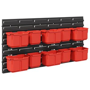 vidaXL Containerstativ Svart og R&oslash;d 77,5 x 2 x 39 cm PP