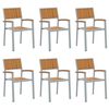 vidaXL Stablestol 6 stk. Brun Solid akasietre Stablebar