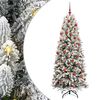 vidaXL Kunstig juletre Hvit 180 cm PVC og plast og st&aring;l og PE