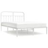 vidaXL Sengeramme i metall med hodegavl hvit 140x190 cm