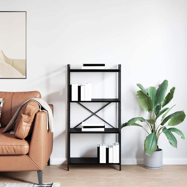 vidaXL Bokhylle Svart Eik 40 x 30 x 85 cm Konstruert tre