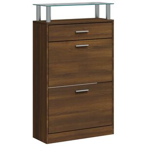 vidaXL Skoskap brun eik 63x24x104 cm konstruert tre