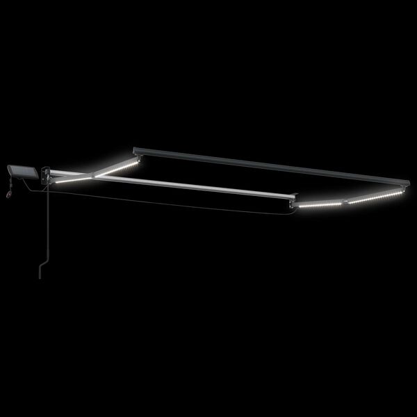 vidaXL Manuell utvidbar markise med LED-lamper R&oslash;d 3,5 x 2 m