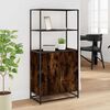 vidaXL Highboard røkt eik 68x35x139 cm konstruert tre og metall