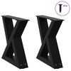 vidaXL Salongbordben 2 stk svart 40x(30-31,3) cm st&aring;l