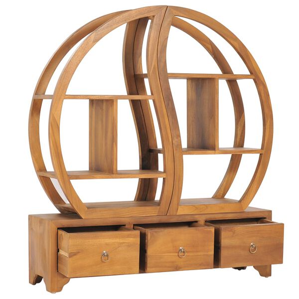 vidaXL Skap med yin yang hylle 100x26x112 cm heltre teak