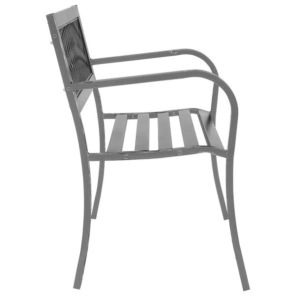 vidaXL Hagebenk svart 120 cm stål