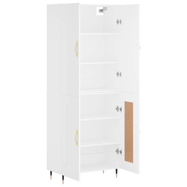 vidaXL Highboard hvit 69,5x34x180 cm konstruert tre
