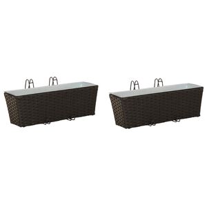 vidaXL Gelender 2 stk. Svart 50 x 17 x 17 cm Metall