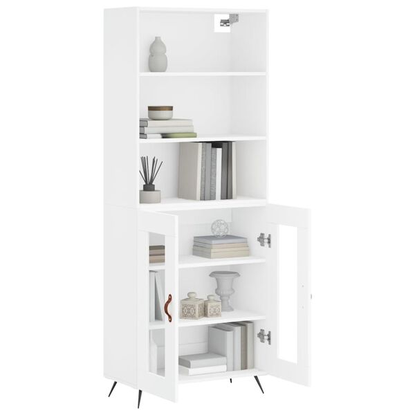 vidaXL Highboard hvit 69,5x34x180 cm konstruert tre